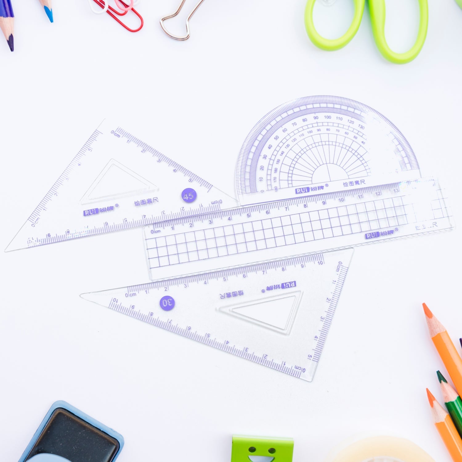 7924 4pcs Ruler Suit Stationery Set for School Student Office ,Draft Rulers for School Office Supplies and Supplies-High School 7924 4pcs Ruler Suit Stationery Set for School Student Office ,Draft Rulers for School Office Supplies and Supplies-High School